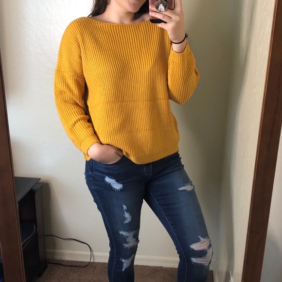 4th Restock!✨ Favorite Mustard Yellow Knit Sweater - Picture 4 of 5